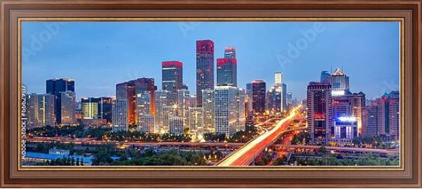 Постер Китай. Пекин. Закатная панорама с типом исполнения На холсте в раме в багетной раме 35-M719P-83