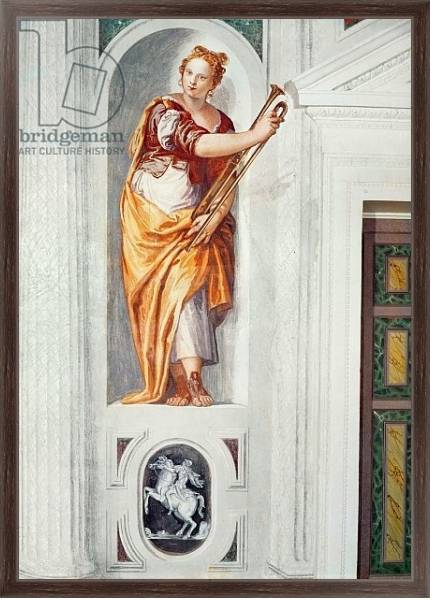 Постер Musician with a Horn, c.1560-1568 с типом исполнения На холсте в раме в багетной раме 221-02