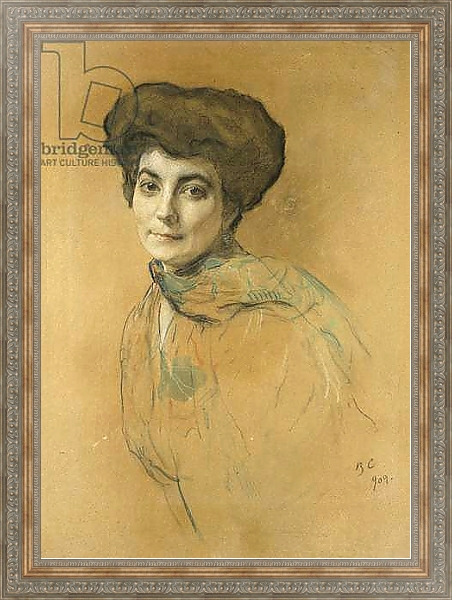 Постер Portrait of Elena Ivanovna Roerich, 1909 с типом исполнения На холсте в раме в багетной раме 484.M48.310