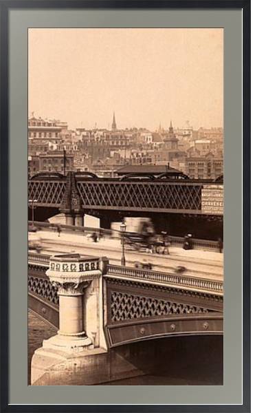 Постер London, England. Blackfriar's Bridge with St. Paul's cathedral behind circa 1890. с типом исполнения Под стеклом в багетной раме 221-01