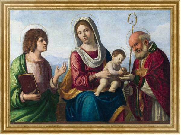 Постер Дева Мария с младенцем со Святыми с типом исполнения На холсте в раме в багетной раме NA033.1.051
