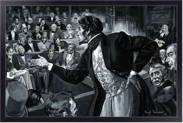 Постер Benjamin Disraeli during his maiden speech to Parliament с типом исполнения На холсте в раме в багетной раме 221-01