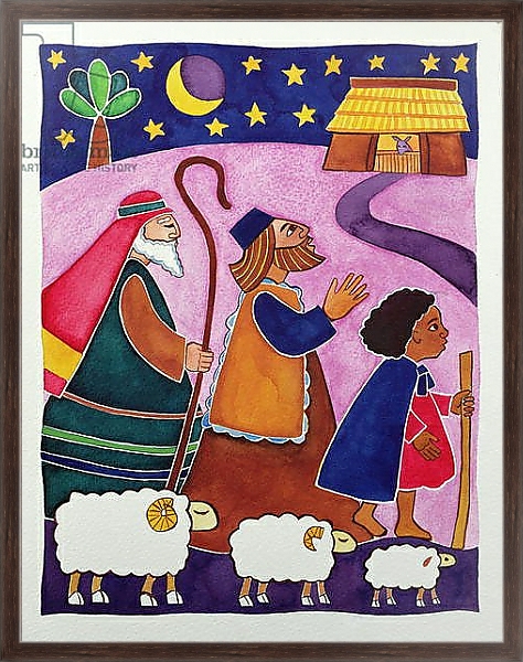 Постер The Shepherds Journey to Bethlehem с типом исполнения На холсте в раме в багетной раме 221-02
