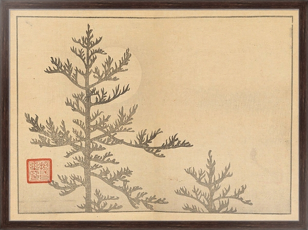 Постер Sakai Hōitsu gajō, Pl.16 с типом исполнения На холсте в раме в багетной раме 221-02