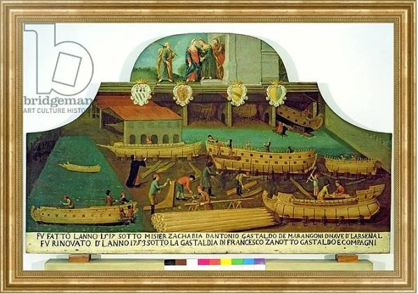 Постер Sign for the Marangoni Family of shipbuilders, Venetian, 1517 с типом исполнения На холсте в раме в багетной раме NA033.1.051