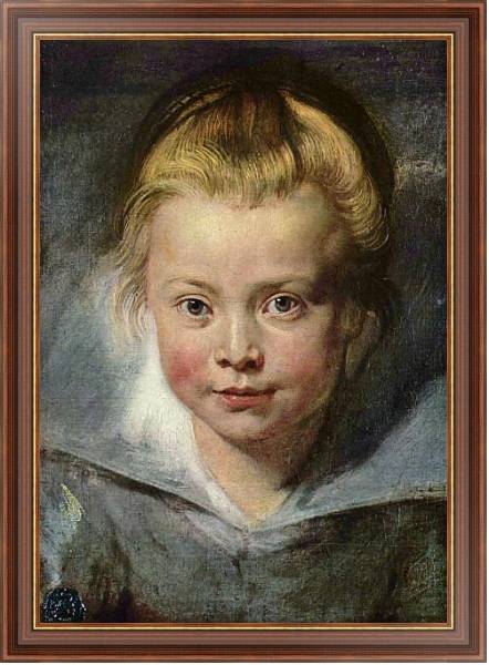 Постер Детская головка (Портрет Клары Серены Рубенс) с типом исполнения На холсте в раме в багетной раме 35-M719P-83