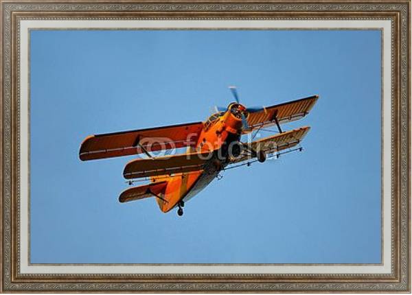Постер Легкий самолет в небе с типом исполнения На холсте в раме в багетной раме 595.M52.330