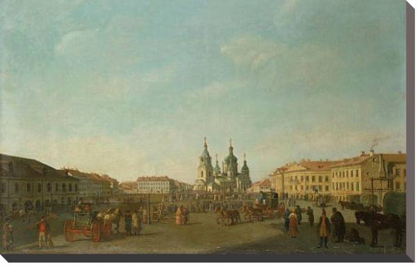 Постер Вид Сенной площади в Петербурге с типом исполнения На холсте без рамы