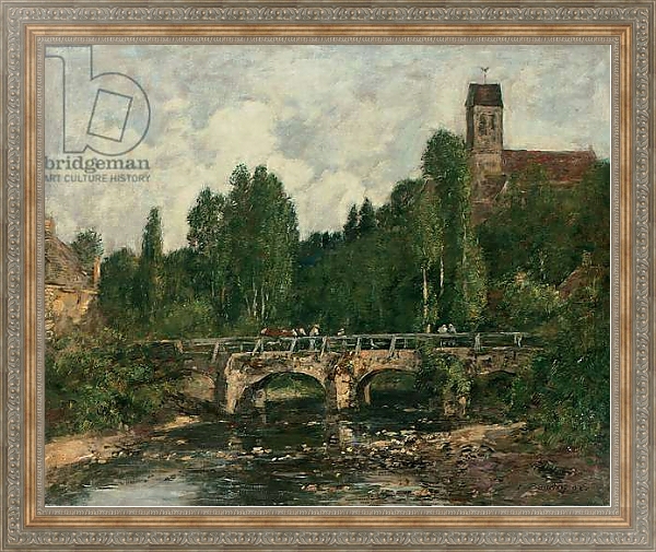 Постер Saint-Cenery, the Church and the Bridge, 1892 с типом исполнения На холсте в раме в багетной раме 484.M48.310