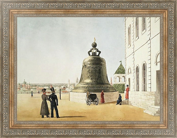Постер Царь-колокол в Московском Кремле с типом исполнения На холсте в раме в багетной раме 484.M48.310