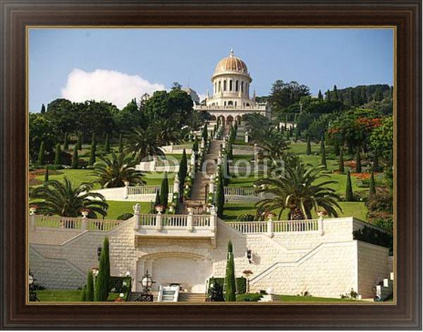 Постер Лестница к храму на горе, Израиль с типом исполнения На холсте в раме в багетной раме 1.023.151