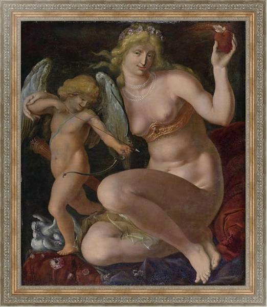 Постер Венера и Купидон с типом исполнения На холсте в раме в багетной раме 484.M48.310