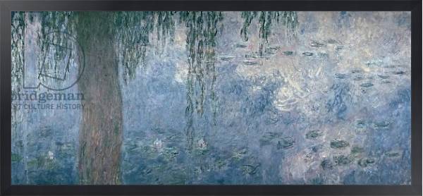 Постер Waterlilies: Morning with Weeping Willows, 1914-18 с типом исполнения На холсте в раме в багетной раме 1727.8010