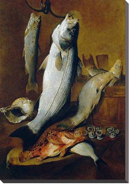 Постер Натюрморт с рыбой с типом исполнения На холсте без рамы