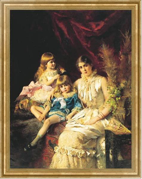 Постер Семейный портрет. 1882 с типом исполнения На холсте в раме в багетной раме NA033.1.051