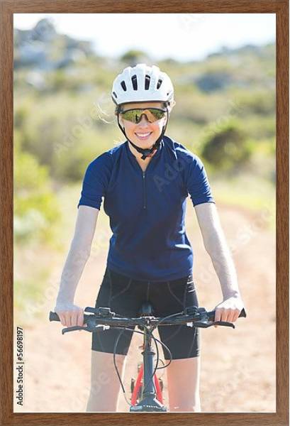 Постер Девушка на велосипеде с типом исполнения На холсте в раме в багетной раме 1727.4310
