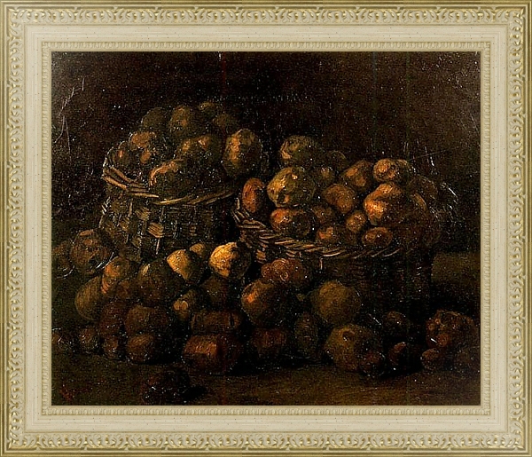 Постер Корзины картофеля с типом исполнения На холсте в раме в багетной раме 484.M48.725