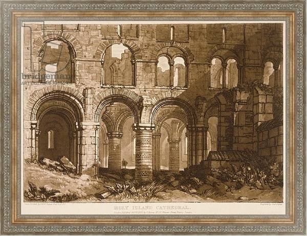 Постер F.11.I Holy Island Cathedral, from the 'Liber Studiorum', engraved by Charles Turner, 1808 с типом исполнения На холсте в раме в багетной раме 484.M48.310