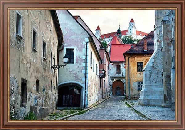 Постер Словакия, Братислава. Старый город с типом исполнения На холсте в раме в багетной раме 35-M719P-83