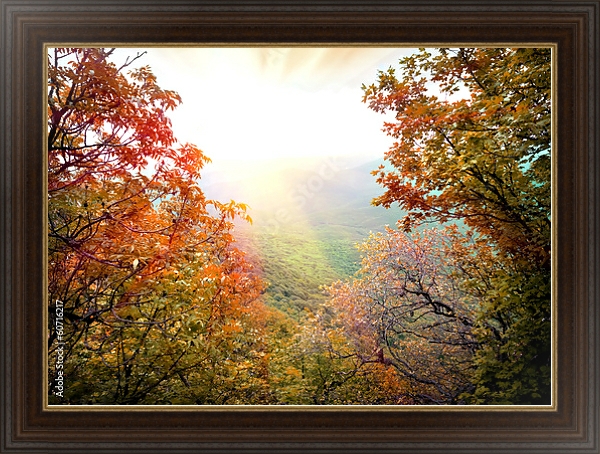 Постер Крым, рассвет в горах с типом исполнения На холсте в раме в багетной раме 1.023.151