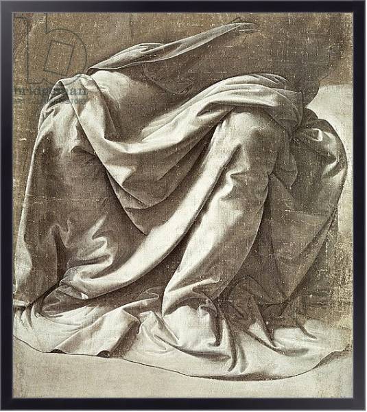 Постер Drapery study for a Seated Figure, c.1475-80 с типом исполнения На холсте в раме в багетной раме 221-01