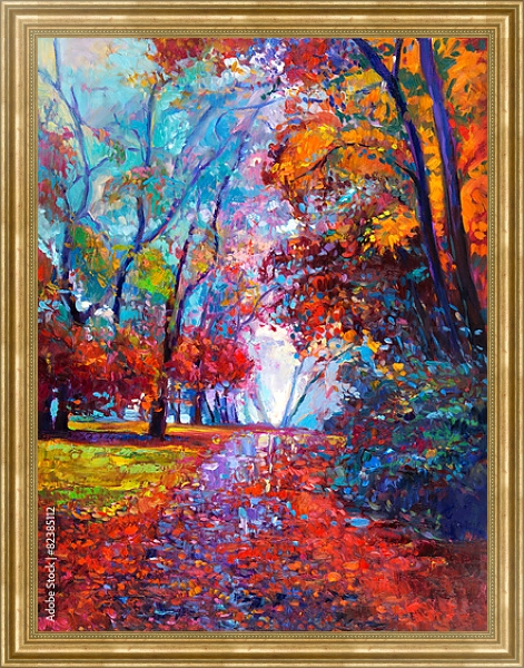 Постер Осенний пейзаж 3 с типом исполнения На холсте в раме в багетной раме NA033.1.051