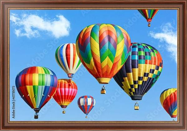 Постер Разноцветные воздушные шары с типом исполнения На холсте в раме в багетной раме 35-M719P-83