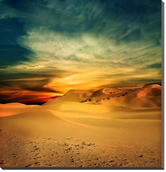 Постер Закат в пустыне 2 с типом исполнения На холсте без рамы