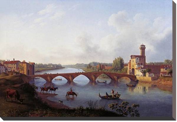 Постер Der Ponte a Mare in Pisa (Toskana) с типом исполнения На холсте без рамы
