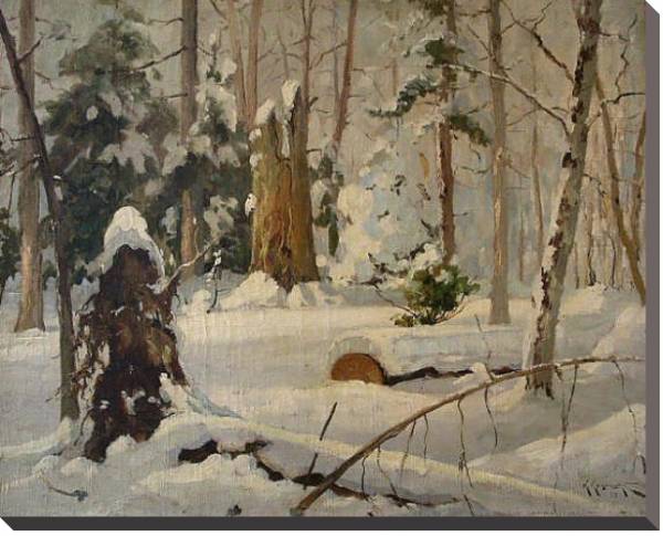 Постер Зимний лес, 1899г с типом исполнения На холсте без рамы
