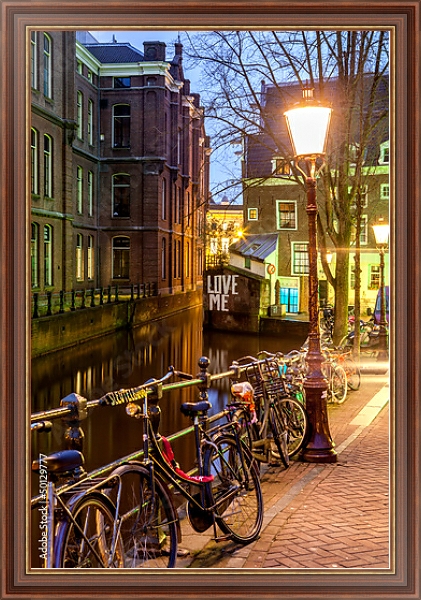 Постер Голландия. Амстердам 5 с типом исполнения На холсте в раме в багетной раме 35-M719P-83