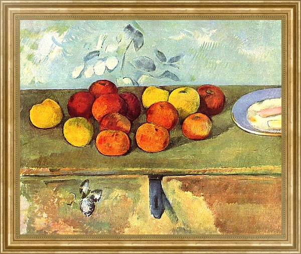 Постер Натюрморт с яблоками и печеньем с типом исполнения На холсте в раме в багетной раме NA033.1.051