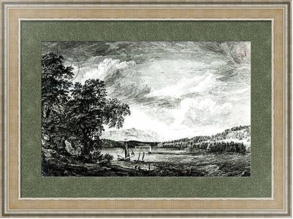 Постер View of Hudson's River of Pakepsey с типом исполнения Акварель в раме в багетной раме 485.M40.584