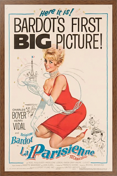 Постер Постер: Афиша с Бриджит Бордо с типом исполнения На холсте в раме в багетной раме 1727.4310