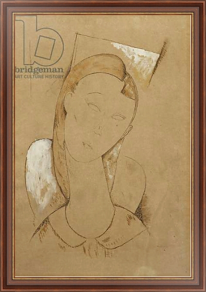 Постер Young Woman; Giovane Donna, c. 1917-1918 с типом исполнения На холсте в раме в багетной раме 35-M719P-83