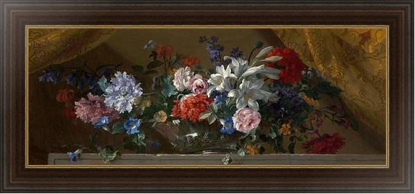 Постер Цветы в стеклянной вазе 2 с типом исполнения На холсте в раме в багетной раме 1.023.151