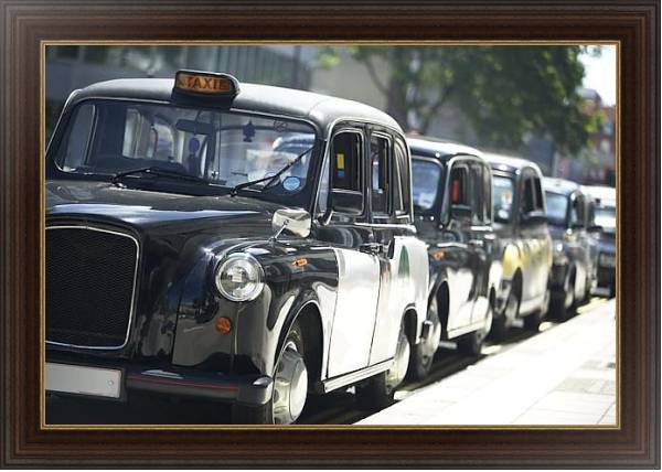 Постер Лондон. Такси с типом исполнения На холсте в раме в багетной раме 1.023.151