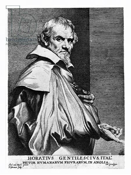 Постер Orazio Gentileschi, print made by Lucas Vorsterman, c.1625-30 с типом исполнения На холсте в раме в багетной раме 221-03
