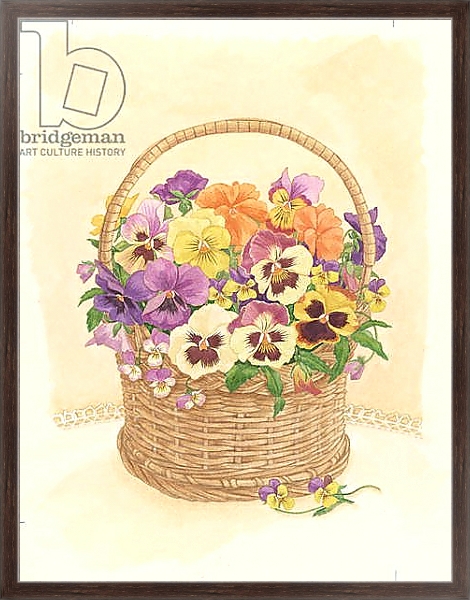 Постер Basket of Pansies, 1998 с типом исполнения На холсте в раме в багетной раме 221-02