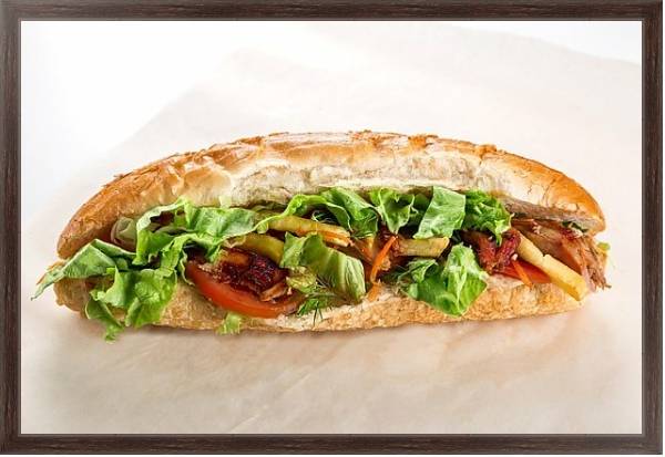 Постер Сэндвич с салатом с типом исполнения На холсте в раме в багетной раме 221-02