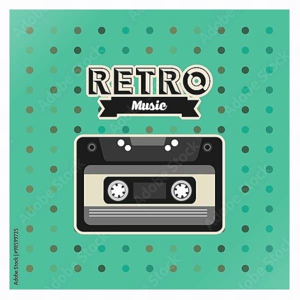 Постер Ретро музыка с типом исполнения На холсте в раме в багетной раме 221-03