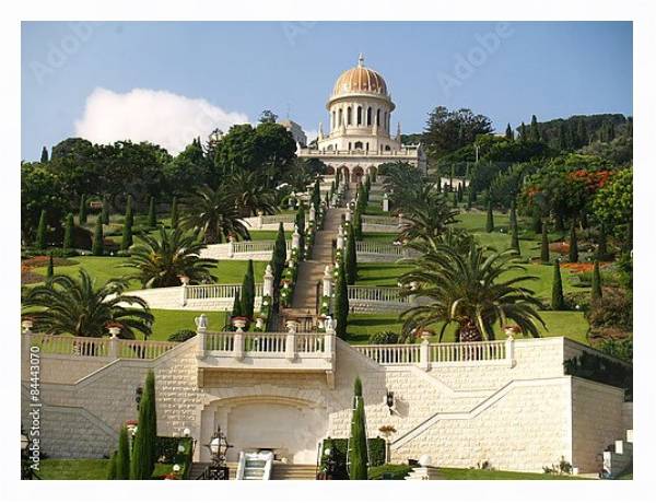 Постер Лестница к храму на горе, Израиль с типом исполнения На холсте в раме в багетной раме 221-03