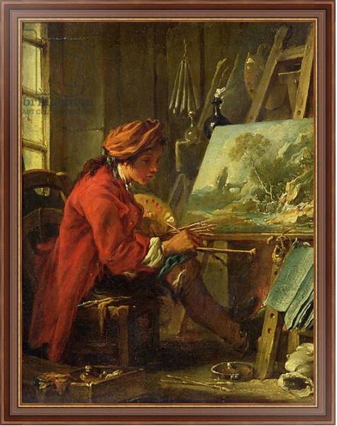 Постер The Painter in his Studio с типом исполнения На холсте в раме в багетной раме 35-M719P-83