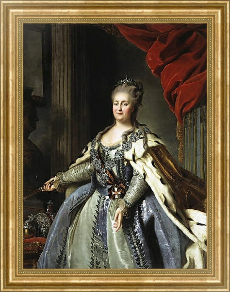 Постер Портрет Екатерины II 5 с типом исполнения На холсте в раме в багетной раме NA033.1.051