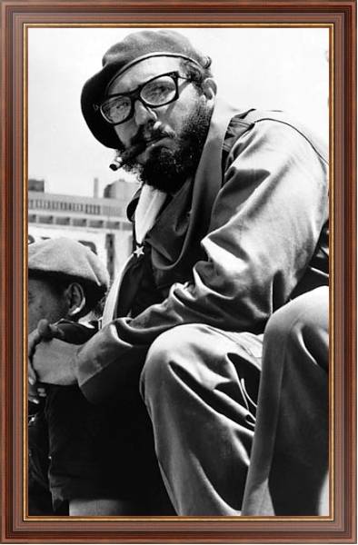 Постер Фидель Кастро с типом исполнения На холсте в раме в багетной раме 35-M719P-83