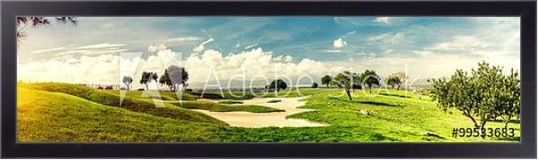 Постер Зеленые поля для гольфа с типом исполнения На холсте в раме в багетной раме 221-01