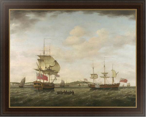 Постер Британский военный корабль у Дувра с типом исполнения На холсте в раме в багетной раме 1.023.151