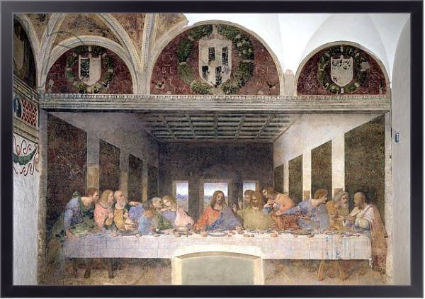 Постер The Last Supper, 1495-97 2 с типом исполнения На холсте в раме в багетной раме 221-01