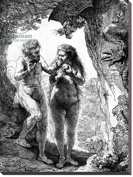 Постер Adam and Eve, 1638 с типом исполнения На холсте без рамы