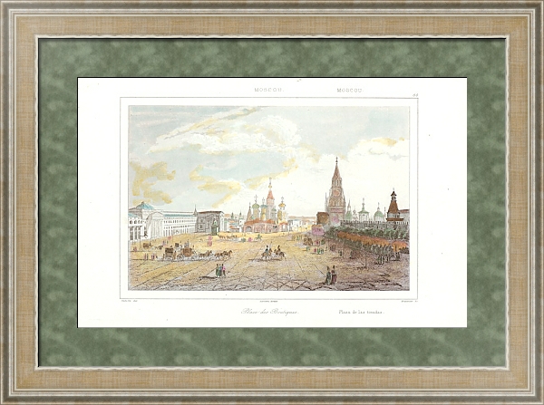 Постер Красная Площадь, Москва с типом исполнения Акварель в раме в багетной раме 485.M40.584